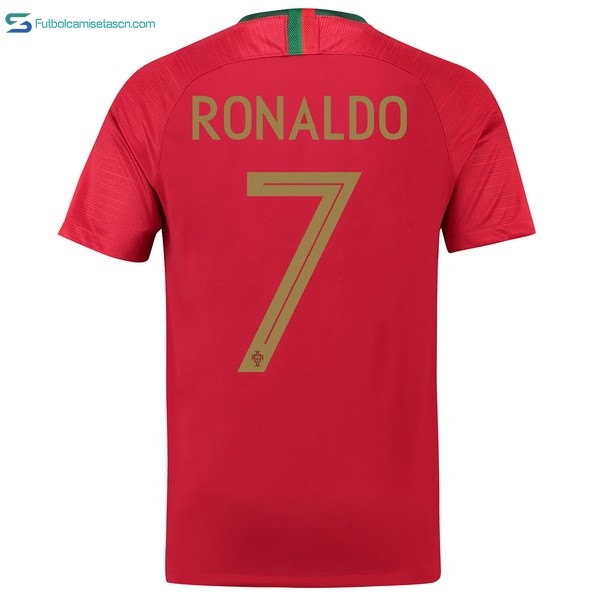 Camiseta Portugal 1ª Ronaldo 2018 Rojo